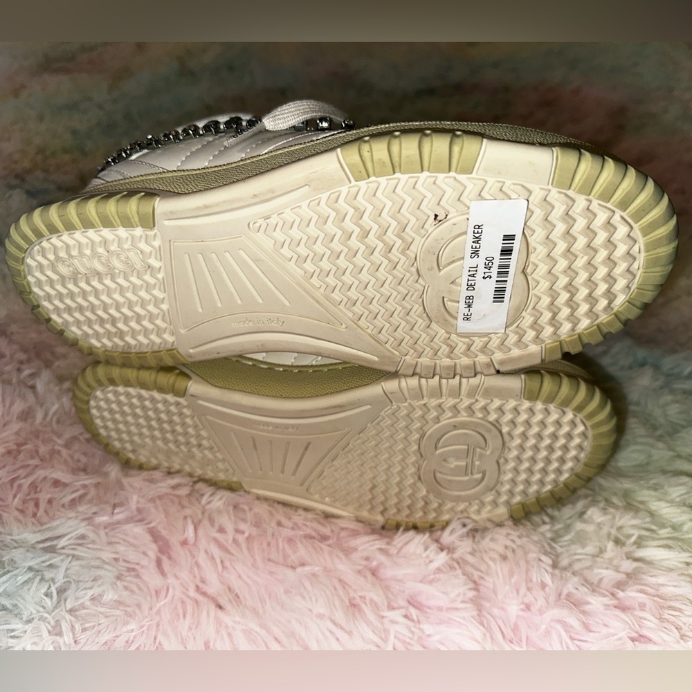 New Gucci Re-Web Crystal Chain Sneakers Size 38 - Picture 14 of 16